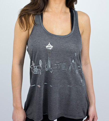 SEATTLE • Silver Foil on Dark Grey Heather