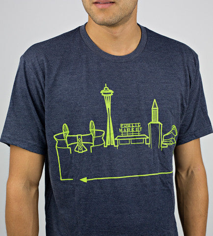 SEATTLE • Neon Green on Navy