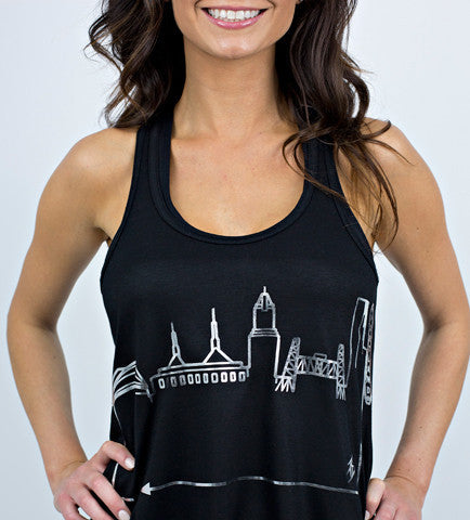 PORTLAND • Silver Foil on Black