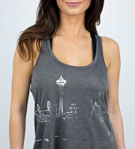 SEATTLE • Silver Foil on Dark Grey Heather